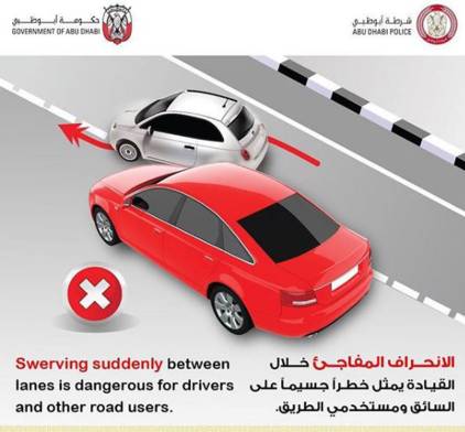 Uae Warning Out Against Swerving Drivers Transport Gulf News
