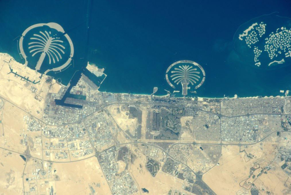 Image of Dubai's Palm islands captured from space