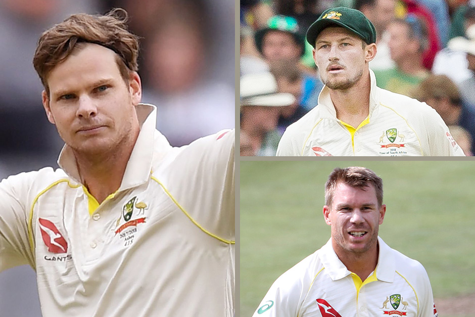 clockwise from left: steve smith, cameron bancroft and