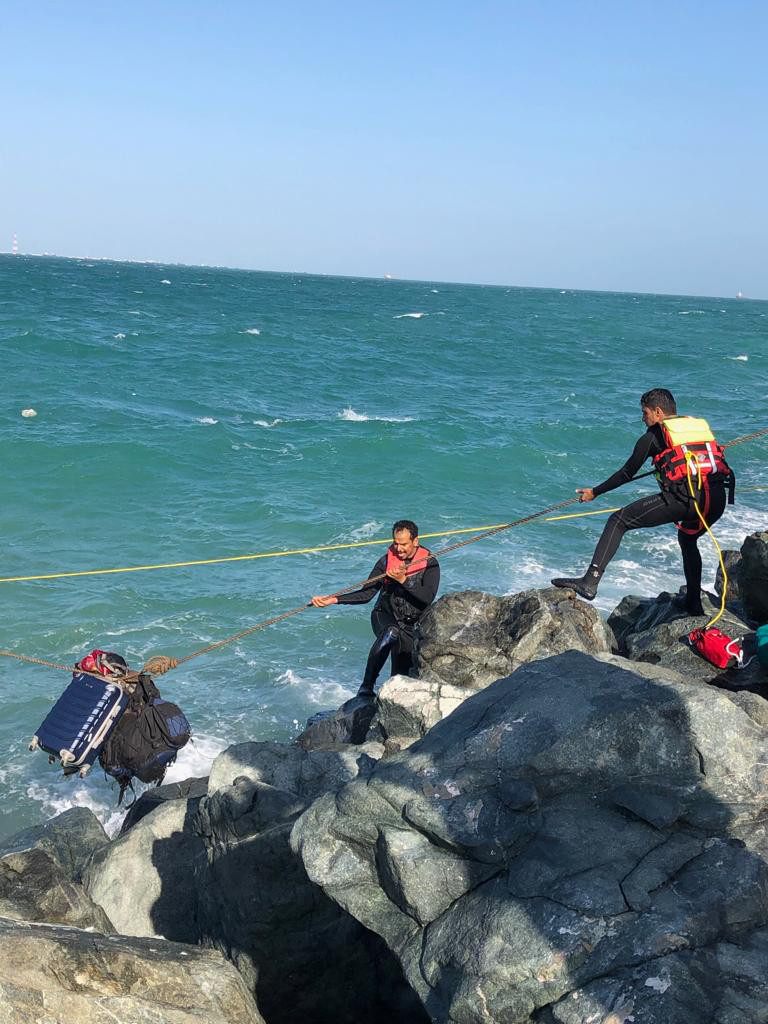 Dubai Police rescue 14 Indian sailors after ship hits rocks